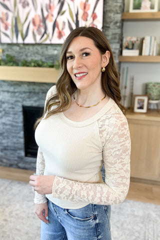 Cranberry Trail Lace Sleeve Top
