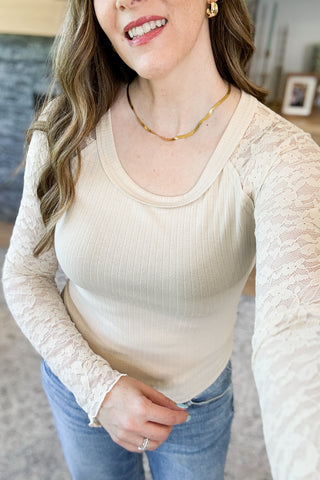 Cranberry Trail Lace Sleeve Top