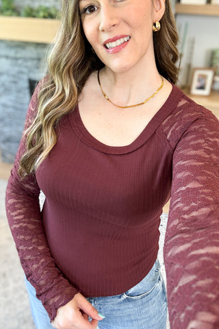 Cranberry Trail Lace Sleeve Top