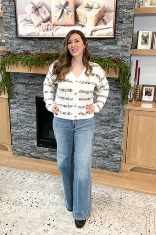 Maren Button Down Striped Cardigan