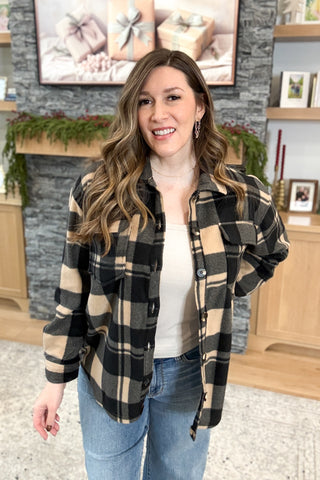 Rustic Ridge Plaid Fleece Shacket DOORBUSTER FINAL SALE