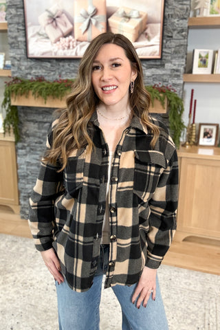 Rustic Ridge Plaid Fleece Shacket DOORBUSTER FINAL SALE