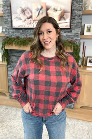 Holiday Spirit Buffalo Check Top DOORBUSTER FINAL SALE