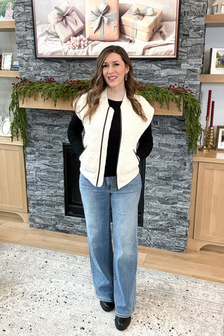 Quincy Quilted Jersey Knit Zip Up Vest