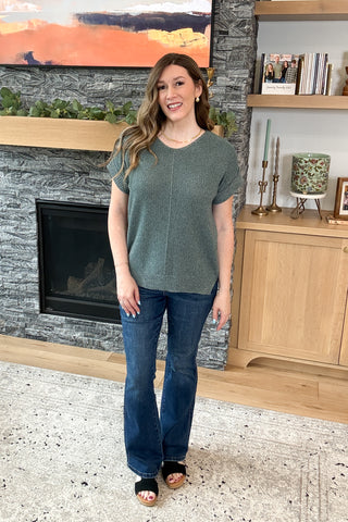 Oaklynn Short Sleeve Sweater Knit Top