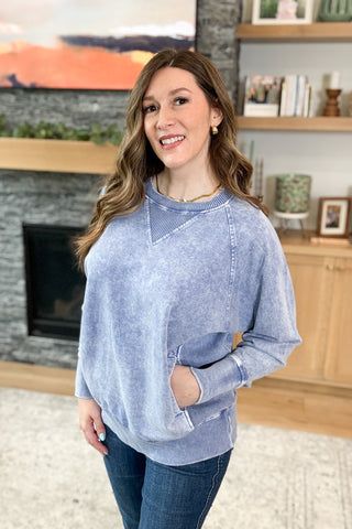 Natalia Mineral Wash Pullover w/ Pockets
