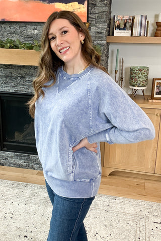 Natalia Mineral Wash Pullover w/ Pockets