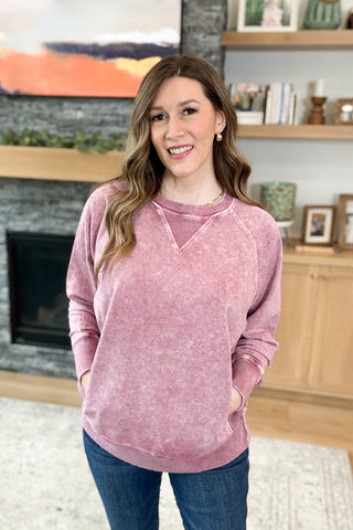 Natalia Mineral Wash Pullover w/ Pockets