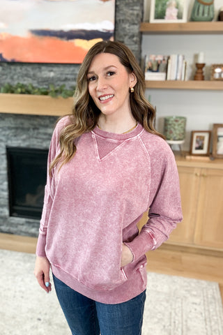 Natalia Mineral Wash Pullover w/ Pockets