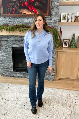 Abby Half Button Fleece Hoodie