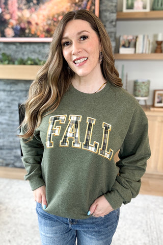 Plaid FALL Faux Stitched Pullover Sweatshirt