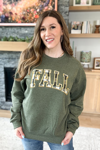 Plaid FALL Faux Stitched Pullover Sweatshirt