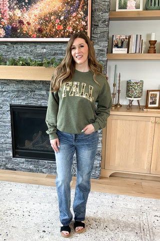 Plaid FALL Faux Stitched Pullover Sweatshirt