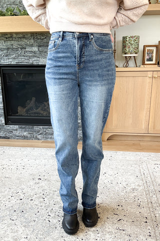 Madeleine High Rise Tummy Control Straight Leg Mica Jeans