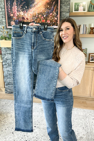 Madeleine High Rise Tummy Control Straight Leg Mica Jeans