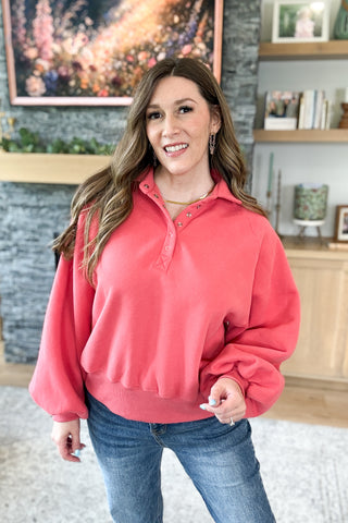 Snap Happy Pullover Sweatshirt