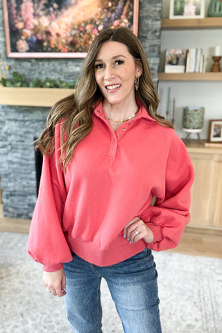 Snap Happy Pullover Sweatshirt