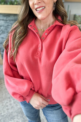 Snap Happy Pullover Sweatshirt