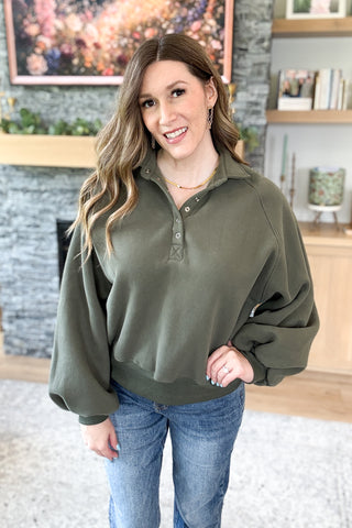 Snap Happy Pullover Sweatshirt