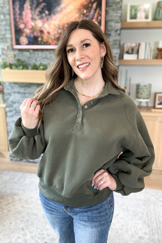 Snap Happy Pullover Sweatshirt