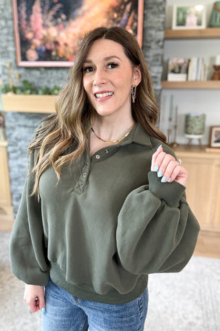 Snap Happy Pullover Sweatshirt