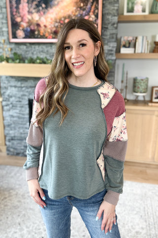 Vivie Mixed Media Patchwork Top