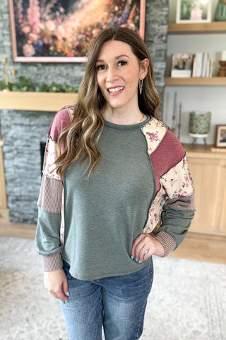 Vivie Mixed Media Patchwork Top