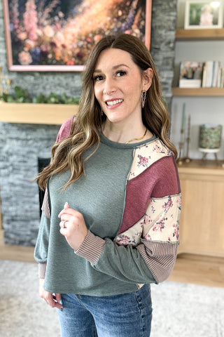 Vivie Mixed Media Patchwork Top