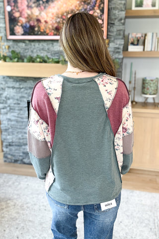 Vivie Mixed Media Patchwork Top