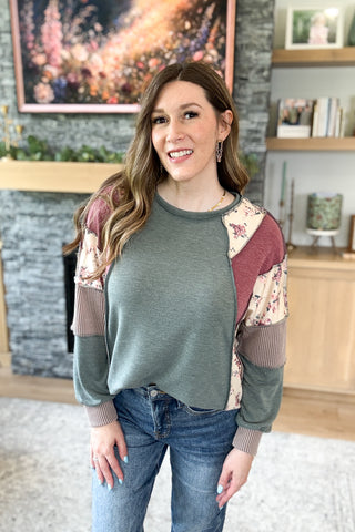 Vivie Mixed Media Patchwork Top
