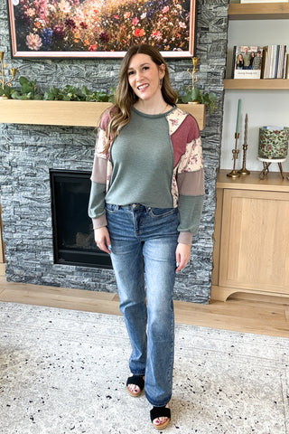 Vivie Mixed Media Patchwork Top