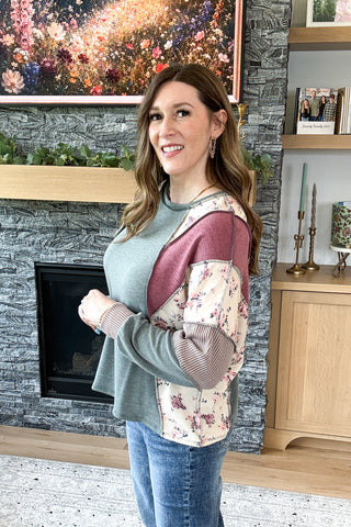 Vivie Mixed Media Patchwork Top