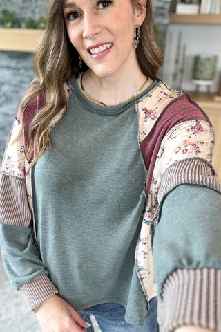 Vivie Mixed Media Patchwork Top