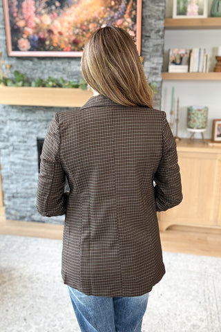 Plaid Heritage Cinch Sleeve Blazer