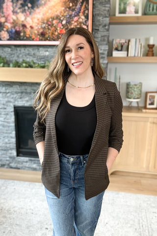 Plaid Heritage Cinch Sleeve Blazer