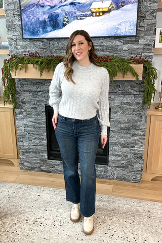 Helina Mid Rise Tummy Control Straight Leg Petite Judy Blue Jeans