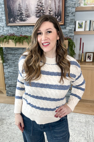 Snow Day Sparkle Striped Sweater