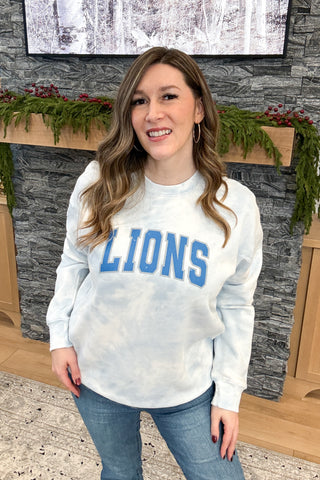 Tie Dye Lions Pullover Sweatshirt