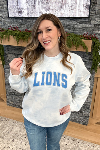 Tie Dye Lions Pullover Sweatshirt