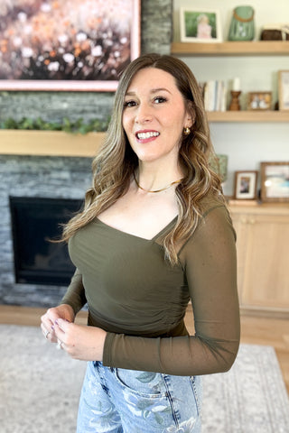 Bria Mesh Sleeve Top