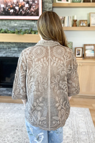 Daydreamer Boho Embroidered Button Down Top