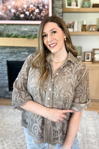 Daydreamer Boho Embroidered Button Down Top