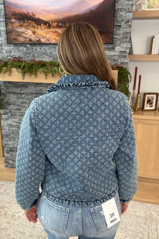 Aimey Quilted Bow Tie Jean Jacket