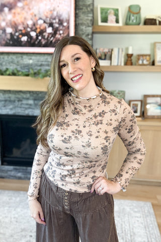 Garden Rose Mock Neck Knit Top