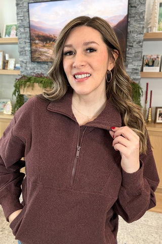 Aniston Quarter Zip Pullover Top