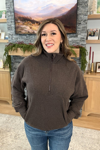 Aniston Quarter Zip Pullover Top