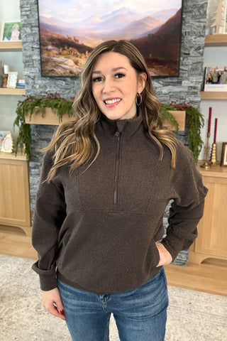 Aniston Quarter Zip Pullover Top