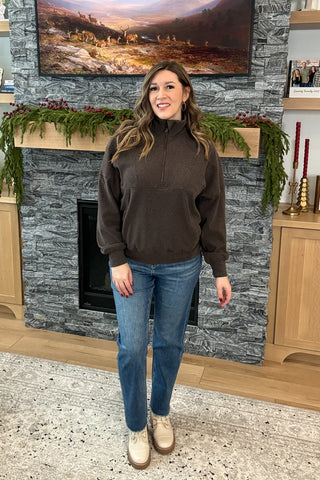 Aniston Quarter Zip Pullover Top