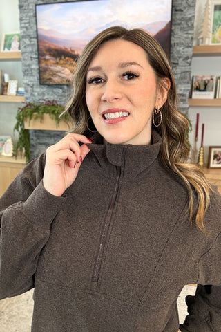 Aniston Quarter Zip Pullover Top