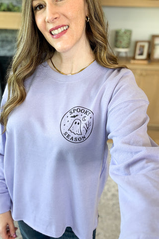 Spooky Season Vintage Fleece Pullover Sweatshirt  - Pocket Logo
